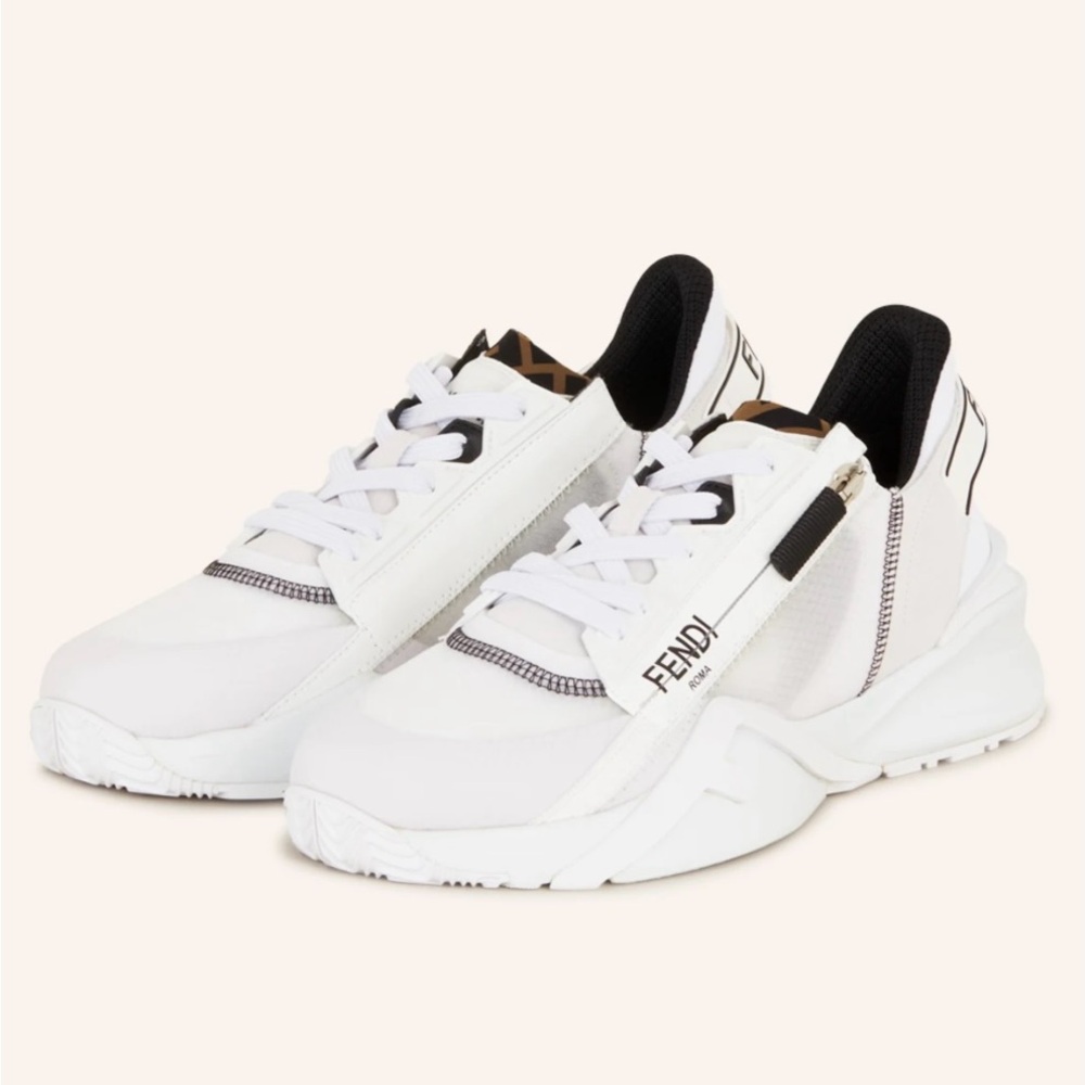 Fendi Flow White and Black Athletic Shoes